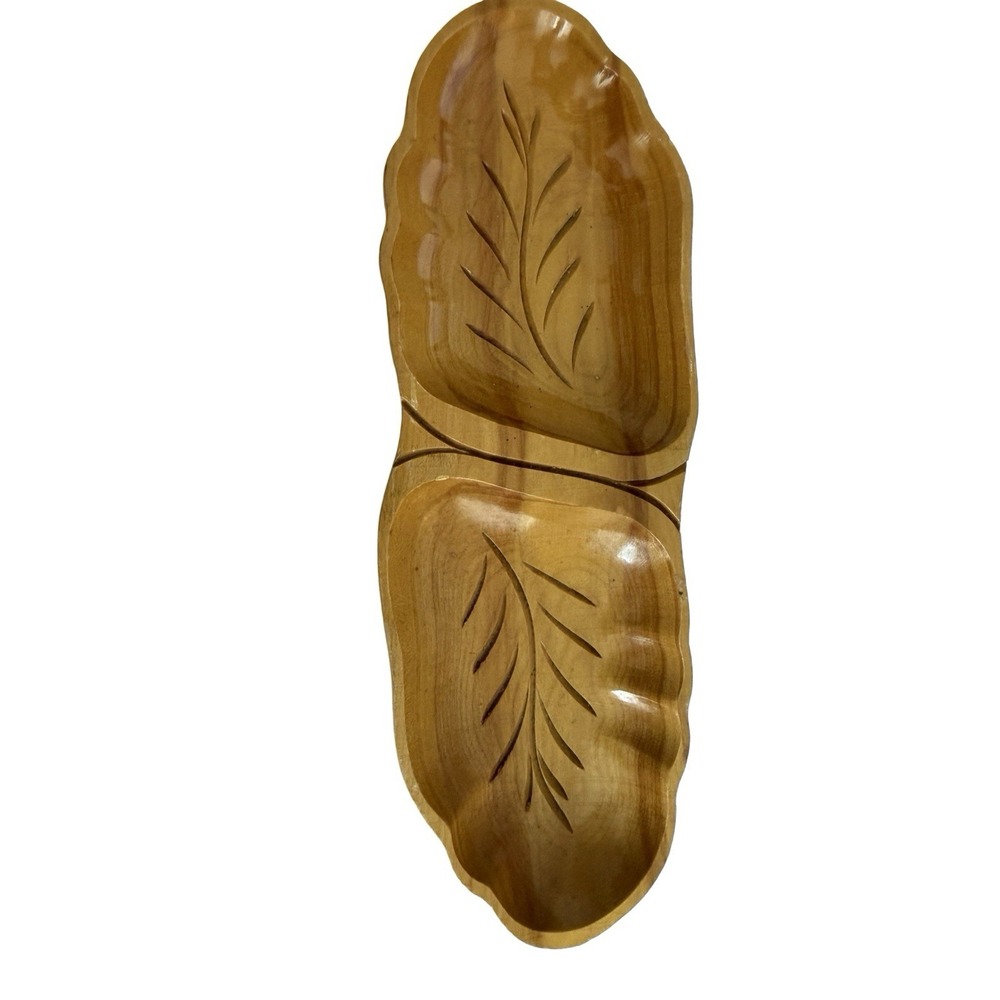 Vintage Leaf Shaped Monkey Pod double sided 11.5"x4inches